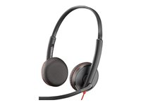 Poly Blackwire 3225 - 3300 Series - hodesett - on-ear - kablet - USB, 3,5 mm jakk - svart - Skype Certified, Cisco Jabber Certified, Avaya Certified 80S11AA