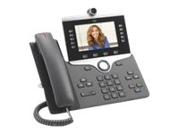 Cisco IP Phone 8865 - IP-videotelefon - med digitalkamera, Bluetooth-grensesnitt - SIP, SDP - 5 linjer - koksgrå - oppusset CP-8865-K9-RF