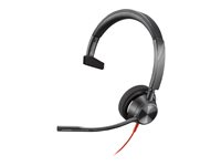 Poly Blackwire 3310 - Blackwire 3300 series - hodesett - on-ear - kablet - USB-A - svart - Certified for Microsoft Teams, UC-sertifisert 8X216AA