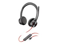 Poly Blackwire 8225-M - Blackwire 8200 series - hodesett - on-ear - kablet - aktiv støydemping - USB-C - svart - Certified for Microsoft Teams 772K5AA