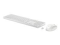 HP 650 - Tastatur- og mussett - trådløs - 2.4 GHz - Pan Nordic - hvit 4R016AA#UUW