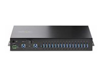 StarTech.com 16-Port Industrial USB 5Gbps Hub with Power Adapter, Metal Enclosure, Mountable, ESD Protection, Terminal Block Power, USB Charging, Dual-Host Switch - TAA - Hub - 16 x USB 3.2 Gen 1 - stasjonær, rackmonterbar, veggmonterbar, DIN-skinnemonterbar - TAA-samsvar S5G16AINDS-USB-A-HUB