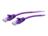 C2G 10ft (3m) Cat6a Snagless Unshielded (UTP) Slim Ethernet Network Patch Cable - Purple - Koblingskabel - RJ-45 (hann) til RJ-45 (hann) - 3 m - 4.8 mm - UTP - CAT 6a - uten hindringer, formstøpt - purpur C2G30192