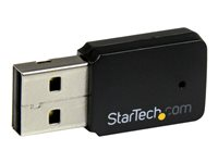 StarTech.com USB 2.0 AC600 Mini Dual Band Wireless-AC Network Adapter - 1T1R 802.11ac WiFi Adapter - 2.4GHz / 5GHz USB Wireless (USB433WACDB) - Nettverksadapter - USB 2.0 - Wi-Fi 5 - svart USB433WACDB
