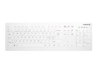 Active Key AK-C8112 - Tastatur - desinfisering med svamp, flat tastprofil - vaskbar - trådløs - 2.4 GHz - QWERTY - Pan Nordic - hvit AK-C8112-FUS-W/PN