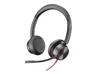Poly Blackwire 8225 - Blackwire 8200 series - hodesett - on-ear - kablet - aktiv støydemping - USB-C - svart - Zoom Certified, UC-sertifisert 8X223AA