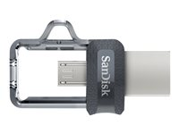 SanDisk Ultra Dual - USB-flashstasjon - 32 GB - USB 3.0 / micro USB SDDD3-032G-G46