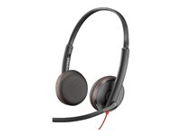 Poly Blackwire C3225 - Blackwire 3200 Series - hodesett - on-ear - kablet - 3,5 mm jakk - svart - Skype Certified, Cisco Jabber Certified, Avaya Certified 7S4M7AA