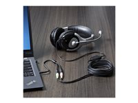 StarTech.com 4 Position to 2x 3 Position 3.5mm Headset Splitter Adapter - Hodetelefonsplitter - 4-polsminijakk hann til minijakk hunn - 20 cm - svart - for P/N: DK30A2DH, DK30CHDDPPD, DK30CHDPPDUE, MST30C2HDPPD, USB3SMDOCK4K, USB3VDOCKD MUYHSMFF