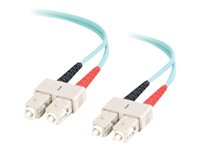 C2G SC-SC 10Gb 50/125 OM3 Duplex Multimode PVC Fiber Optic Cable (LSZH) - Nettverkskabel - SC flermodus (hann) til SC flermodus (hann) - 1 m - 1 m - fiberoptisk - dupleks - 50 / 125 mikroner - OM3 - halogenfri - akvamarin 85513
