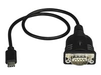 StarTech.com USB C to Serial Adapter Cable 16" (40cm), USB Type C to RS232 (DB9) Converter Cable, USB-C Serial Cable for PLCs, Scanners, Receipt Printers, Male/Male, Windows/macOS/Linux - Up to 921.6 Kbps Baud - USB / seriell-kabel - DB-9 (hann) til 24 pin USB-C (hann) - 40 cm - tommelskruer ICUSB232C