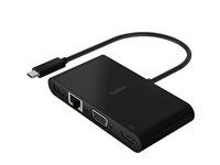 Belkin - Multimedie- og ladeadapter - USB-C - VGA, HDMI - 1GbE AVC004BTBK