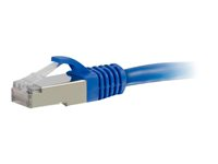 C2G Cat6a Booted Shielded (STP) Network Patch Cable - Koblingskabel - RJ-45 (hann) til RJ-45 (hann) - 30 cm - STP - CAT 6a - formstøpt, uten hindringer, flertrådet - blå 89926