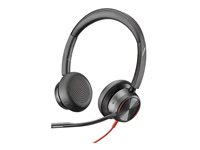 Poly Blackwire 8225 - Blackwire 8200 series - hodesett - on-ear - kablet - aktiv støydemping - USB-C - svart - Certified for Microsoft Teams, UC-sertifisert 8X225AA