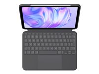 Logitech Combo Touch - Tastatur og folioveske - med styrepute - bakbelysning - Apple Smart connector - QWERTY - US International - grafitt - for Apple 11-inch iPad Pro M4 Wi-Fi, M4 Wi-Fi + Cellular 920-012831