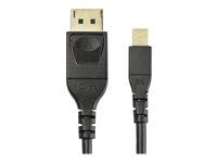 StarTech.com 6ft (2m) VESA Certified Mini DisplayPort to DisplayPort 1.4 Cable, 8K 60Hz HBR3 HDR, Super UHD mDP to DP 1.4 Cord, Slim (34 AWG) Ultra HD 4K 120Hz, Monitor/Video Cable - mDP to DP Cable (DP14MDPMM2MB) - DisplayPort-kabel - Mini DisplayPort (hann) låst til DisplayPort (hann) låst - DisplayPort 1.4 - 2 m - 8K-støtte - svart DP14MDPMM2MB