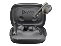 Poly Voyager Free 60 UC - True wireless-hodetelefoner med mikrofon - i øret - Bluetooth - aktiv støydemping - USB-C via Bluetooth-adapter - karbon sort - Zoom Certified 7Y8H4AA