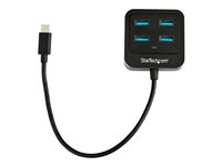 StarTech.com 4-Port USB C Hub, USB-C to 4x USB-A Ports, SuperSpeed 10Gbps USB 3.1/USB 3.2 Gen 2 Type-C Hub, USB Bus Powered, Portable/Compact USB-C to USB Adapter Hub for Laptop, Aluminum - Windows/macOS/Linux (HB31C4AB) - Hub - 4 x SuperSpeed USB 3.0 - stasjonær - for P/N: PEXUSB321C HB31C4AB