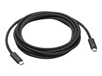 Apple Thunderbolt 4 Pro - Thunderbolt-kabel - 24 pin USB-C (hann) til 24 pin USB-C (hann) - USB 3.2 / USB4 / Thunderbolt 3 / Thunderbolt 4 / DisplayPort - 3 m - aktiv, støtte for kjedekopling - svart MW5H3ZM/A