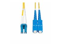 StarTech.com 50m (164ft) LC to SC (UPC) OS2 Single Mode Duplex Fiber Optic Cable, 9/125µm, Laser Optimized, 10G, Bend Insensitive, Low Insertion Loss - LSZH Fiber Patch Cord (SMLCSC-OS2-50M) - Koblingskabel - LC/UPC-enkeltmodus (hann) til SC/UPC-enkeltmodus (hann) - 50 m - 2 mm - fiberoptisk - dupleks - 9 / 125 micron - OS1/OS2 - halogenfri, passiv - gul SMLCSC-OS2-50M