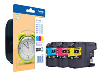 Brother LC125XL Rainbow Pack - 3-pack - Super High Yield - gul, cyan, magenta - original - blister med akustisk / elektromagnetisk alarm - blekkpatron - for Brother DCP-J4110DW, MFC-J4410DW, MFC-J4510DW, MFC-J6520DW, MFC-J6720DW, MFC-J6920DW LC125XLRBWBPDR