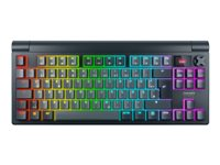 CHERRY XTRFY MX 8.3 - Tastatur - 80% - TKL - bakgrunnsbelyst - trådløs - Bluetooth 5.2, 2.4 GHz, USB - QWERTY - USA - tastsvitsj: CHERRY MX2A Rød (hot-swappable) - grå G80-3883HJAUS-22