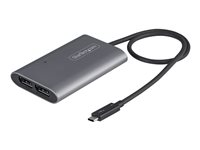 StarTech.com Thunderbolt 3 to Dual DisplayPort Adapter DP 1.4, Dual 4K 60Hz or Single 8K/5K Thunderbolt 3 to DP Adapter, TB3 to 2x DisplayPort Monitor Video Display Adapter, Mac/Windows - TB3 to DP 1.4 Adapter - USB / DisplayPort-adapter - 24 pin USB-C (hann) til DisplayPort (hunn) - Thunderbolt 3 / DisplayPort 1.4 - 46 cm - 8K-støtte - sølv TB32DP14