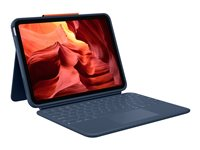 Logitech Rugged Combo 4 Touch - Tastatur og folioveske - med styrepute - Apple Smart connector - QWERTY - Pan Nordic - klassisk blå - for Apple 10.9-inch iPad (10. generasjon) 920-011187