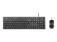Targus - Tastatur- og mussett - kombinasjon - full size - bakteriedrepende middel - USB - AZERTY - Fransk - svart AKM622FR