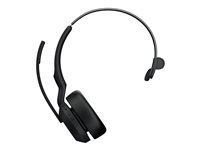 Jabra Evolve2 55 MS Mono - Hodesett - on-ear - Bluetooth - trådløs - aktiv støydemping - USB-A via Bluetooth-adapter - svart - med ladestativ - Zoom Certified, Cisco Webex Certified, Tencent Meeting Certified, Alcatel-Lucent Certified, Avaya Certified, Unify Certified, MFi Certified, Google Meet Certified, Amazon Chime Certified 25599-899-989