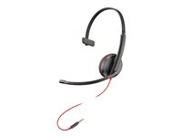 Poly Blackwire 3215 - Hodesett - on-ear - kablet - 3,5 mm jakk - svart - Certified for Skype for Business, Avaya Certified, Cisco Jabber Certified, Optimert for UC 85R05AA
