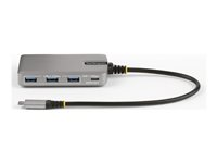 StarTech.com 4-Port USB-C Hub with USB-C DP Alt Mode Video Output 4K 60Hz, 3x USB-A, 1x USB-C, 100W Power Delivery Pass-Through, USB 3.2 Gen 2 (10Gbps), Portable USB Type-C to USB Type-A/C - 1ft (30cm) Host Cable (HB31C3A1CDPPD3) - Hub - 1 x USB-C + 3 x USB 3.2 Gen 2 - stasjonær HB31C3A1CDPPD3