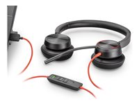 Poly Blackwire C5220 - Blackwire 5200 series - hodesett - on-ear - kablet - USB-C, 3,5 mm jakk - svart - Certified for Microsoft Teams, Certified for Skype for Business, Cisco Jabber Certified, Avaya Certified 805H3A6