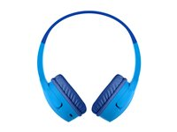 Belkin SoundForm Mini - Hodetelefoner med mikrofon - on-ear - Bluetooth - trådløs, kablet - 3,5 mm jakk - blå AUD002BTBLV3