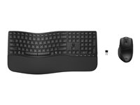 HP 685 - Tastatur- og mussett - dual modus, 3-sone layout, flere enheter, 23 programmerbare taster, OS automatisk deteksjon, lav profil tastereeise - full size - trådløs - 2.4 GHz, Bluetooth - Pan Nordic - svart - Smart Buy 8T6L7UT#UUW