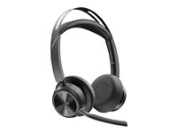 Poly Voyager Focus 2 - Hodesett - on-ear - Bluetooth - trådløs - aktiv støydemping - USB-C via Bluetooth-adapter - svart - Zoom Certified, Certified for Microsoft Teams 9T9J6AA#AC3