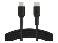 Belkin BoostCharge - USB-kabel - 24 pin USB-C (hann) til 24 pin USB-C (hann) - 2 m - svart CAB004BT2MBK
