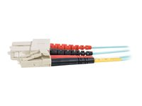 C2G LC-SC 10Gb 50/125 OM3 Duplex Multimode PVC Fiber Optic Cable (LSZH) - Nettverkskabel - SC flermodus (hann) til LC multimodus (hann) - 7 m - 7 m - fiberoptisk - dupleks - 50 / 125 mikroner - OM3 - halogenfri - akvamarin 85535