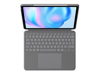 Logitech Combo Touch - Tastatur og folioveske - med styrepute - bakgrunnsbelyst - Apple Smart connector - QWERTY - US International - Oxford-grå - for Apple 11-inch iPad Air M2 Wi-Fi, M2 Wi-Fi + Cellular, M3 Wi-Fi, M3 Wi-Fi + Cellular 920-012636