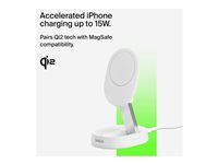 Belkin BoostCharge Pro - Trådløst ladestativ - magnetisk, konvertibel, med Qi2 - 15 watt - 3 A - Fast Charge - hvit WIA008BTWH
