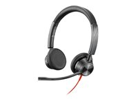 Poly Blackwire 3325 - Blackwire 3300 series - hodesett - on-ear - kablet - 3,5 mm jakk - svart 85R08AA