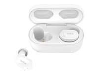 Belkin SoundForm Play - True wireless-hodetelefoner med mikrofon - i øret - Bluetooth - aktiv støydemping - skyfarge AUC005BTWH