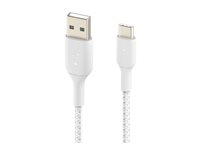 Belkin BoostCharge - USB-kabel - 24 pin USB-C (hann) til USB (hann) - 3 m - hvit CAB002BT3MWH