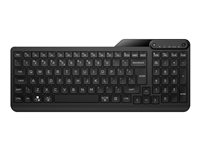 HP 475 - Tastatur - dual-mode, multi-device, 2-zone layout, low profile key travel, 12 programmable buttons - compact - trådløs - 2.4 GHz, Bluetooth 5.3 - kullsort 7N7B9AA