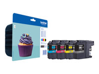 Brother LC123 Value Pack - 4-pack - Høy ytelse - svart, gul, cyan, magenta - original - blister med akustisk / elektromagnetisk alarm - blekkpatron - for Brother DCP-J132, J152, J172, J552, J752, MFC-J245, J470, J650, J6520, J6720, J6920, J870 LC123VALBPDR