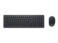 Dell Pro Compact Silent Keyboard and Mouse - KM555 - Tastatur- og mussett - trådløs - 2.4 GHz, Bluetooth 5.1 - QWERTY - Islandsk - svart - med 3 års Advanced Exchange Service KM555-BLK-ICE