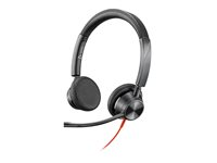 Poly Blackwire 3225 - Blackwire 3200 Series - hodesett - on-ear - kablet - USB, 3,5 mm jakk - svart - Skype Certified, Cisco Jabber Certified, Avaya Certified 80S11A6