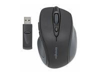 Kensington Pro Fit Mid-Size - Mus - høyrehendt - optisk - 6 knapper - trådløs - 2.4 GHz - USB trådløs mottaker - svart K72405EU