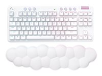 Logitech G G715 - Tastatur - uten nummertastatur - bakgrunnsbelyst - trådløs - Bluetooth, 2.4 GHz - QWERTY - Nordisk (dansk/finsk/norsk/svensk) - tastsvitsj: Tactile - hvit 920-010462