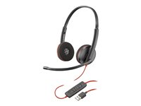 Poly Blackwire 3220 - 3200 Series - hodesett - on-ear - kablet - USB - svart - Skype Certified, Cisco Jabber Certified, Avaya Certified 80S02AA